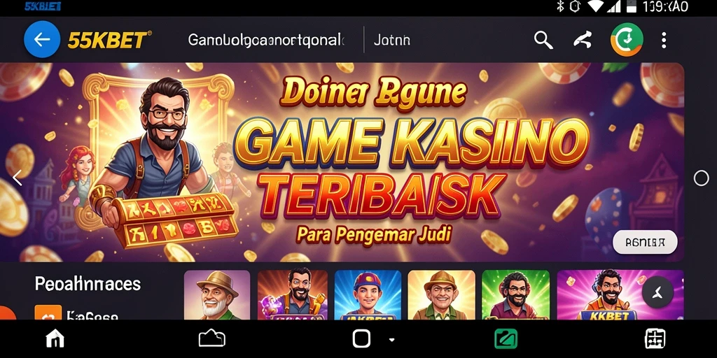 Tampilan permainan Kasino yang mendebarkan di 55KBET.