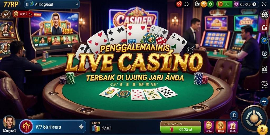 Tampilan gameplay Live Casino yang menarik di 77RP.