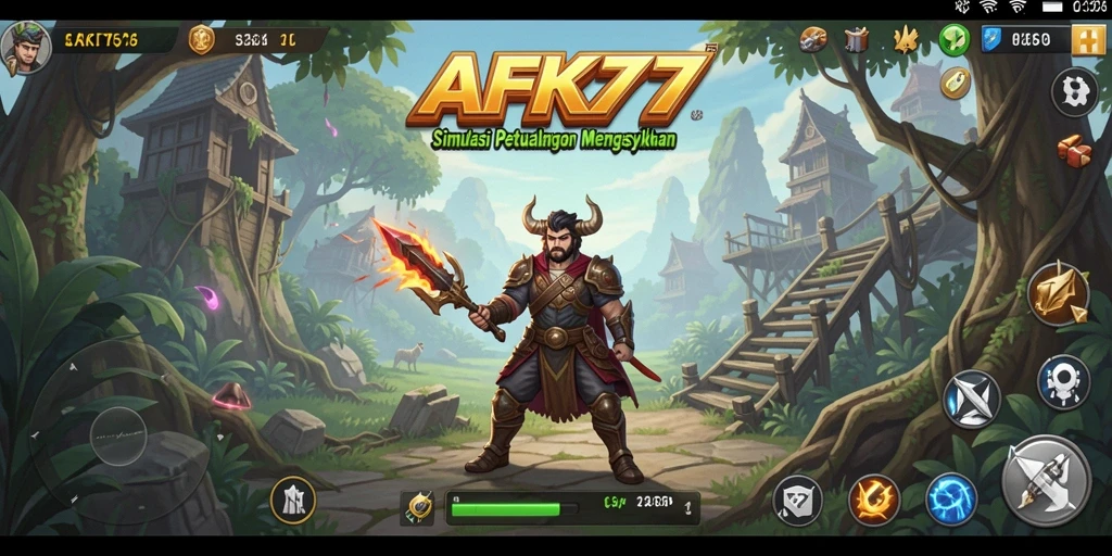Tampilan aktif gameplay AFK77 dengan karakter menakjubkan.