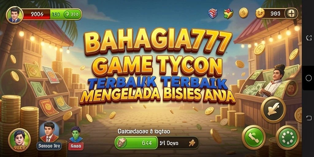 Tampilan gameplay seru dalam BAHAGIA777 yang menggambarkan pengelolaan bisnis.