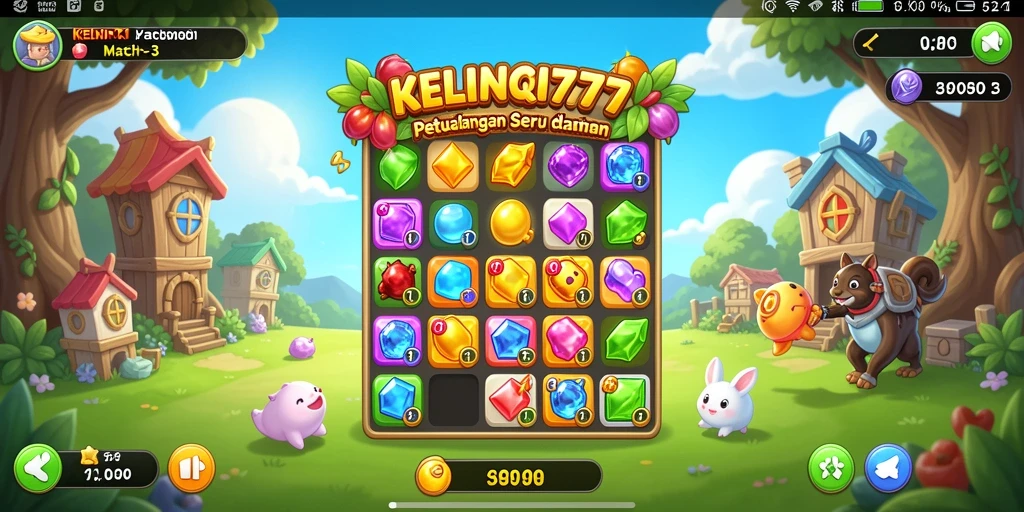 Tampilan gameplay KELINCI777 yang penuh warna dan menantang.