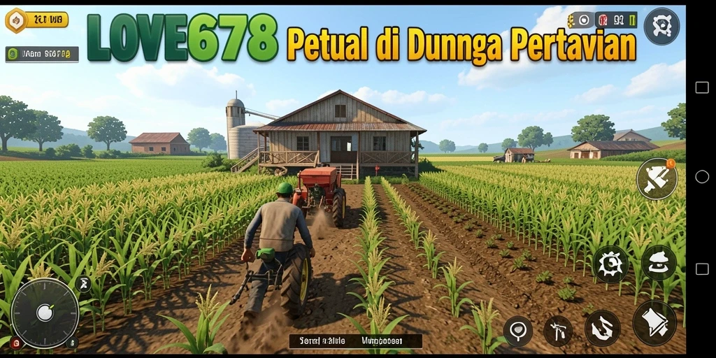 Tangkapan layar utama LOVE678 menunjukkan gameplay pertanian yang seru dan interaktif.
