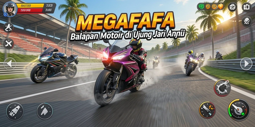 Gambaran menarik gameplay balapan motor yang mengasyikkan.