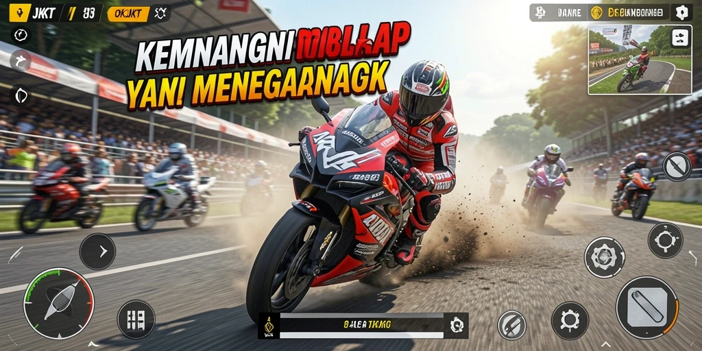 Tampilan gameplay seru dari balap motor di OKJKT.