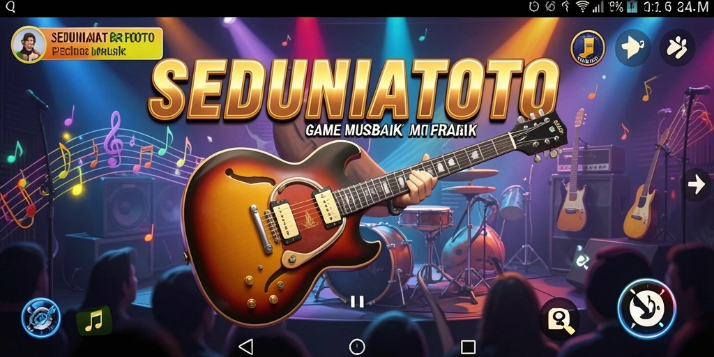 Tampilan gameplay SEDUNIATOTO yang menarik saat bermain musik.
